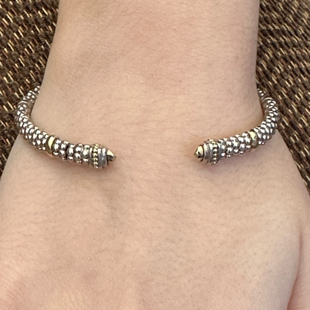 LAGOS Caviar 18k real gold Silver Beaded Bracelet